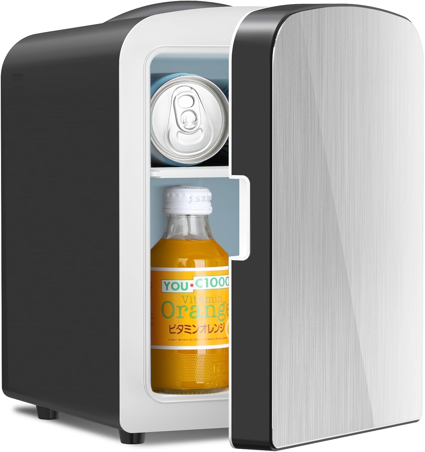 Mini nevera compacta de 4L con estantes ajustables para dormitorio, coche u oficina