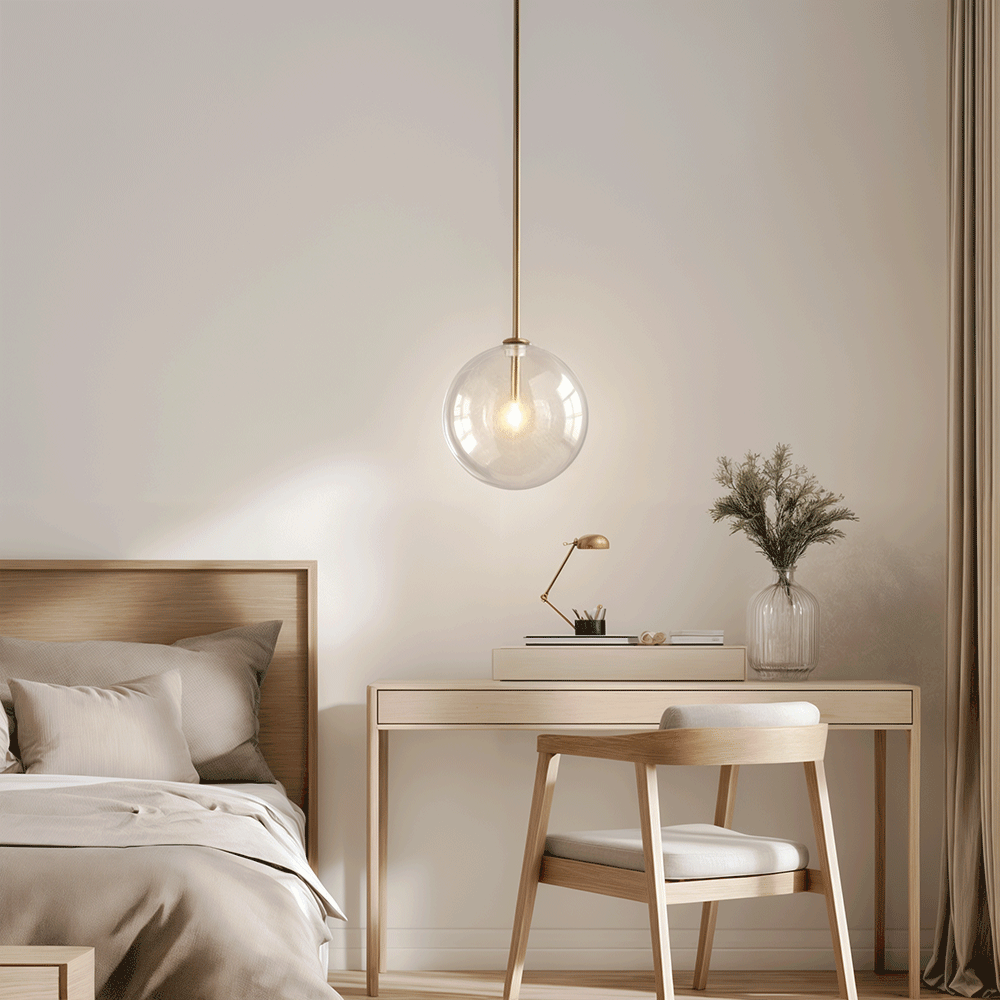 Suspensions en globe de verre pour cuisines et chambres modernes
