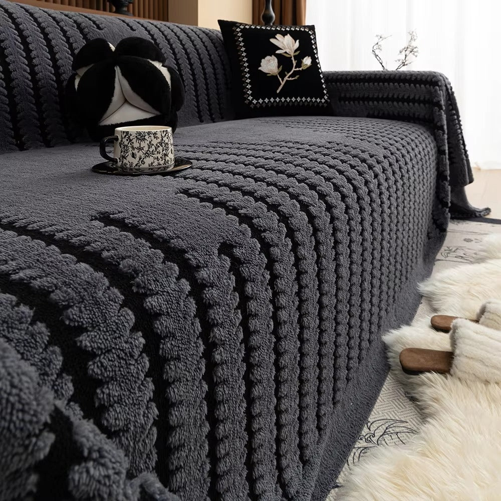 Sofföverdrag i öglestickad randig design | Ormexis