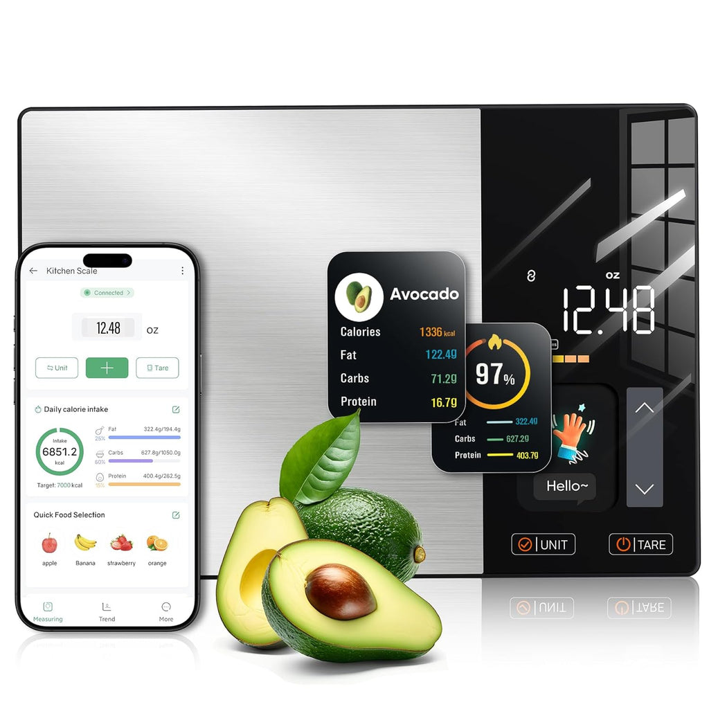 Balance nutrition intelligente : écran TFT, synchronisation avec application pour le suivi des calories et des macronutriments