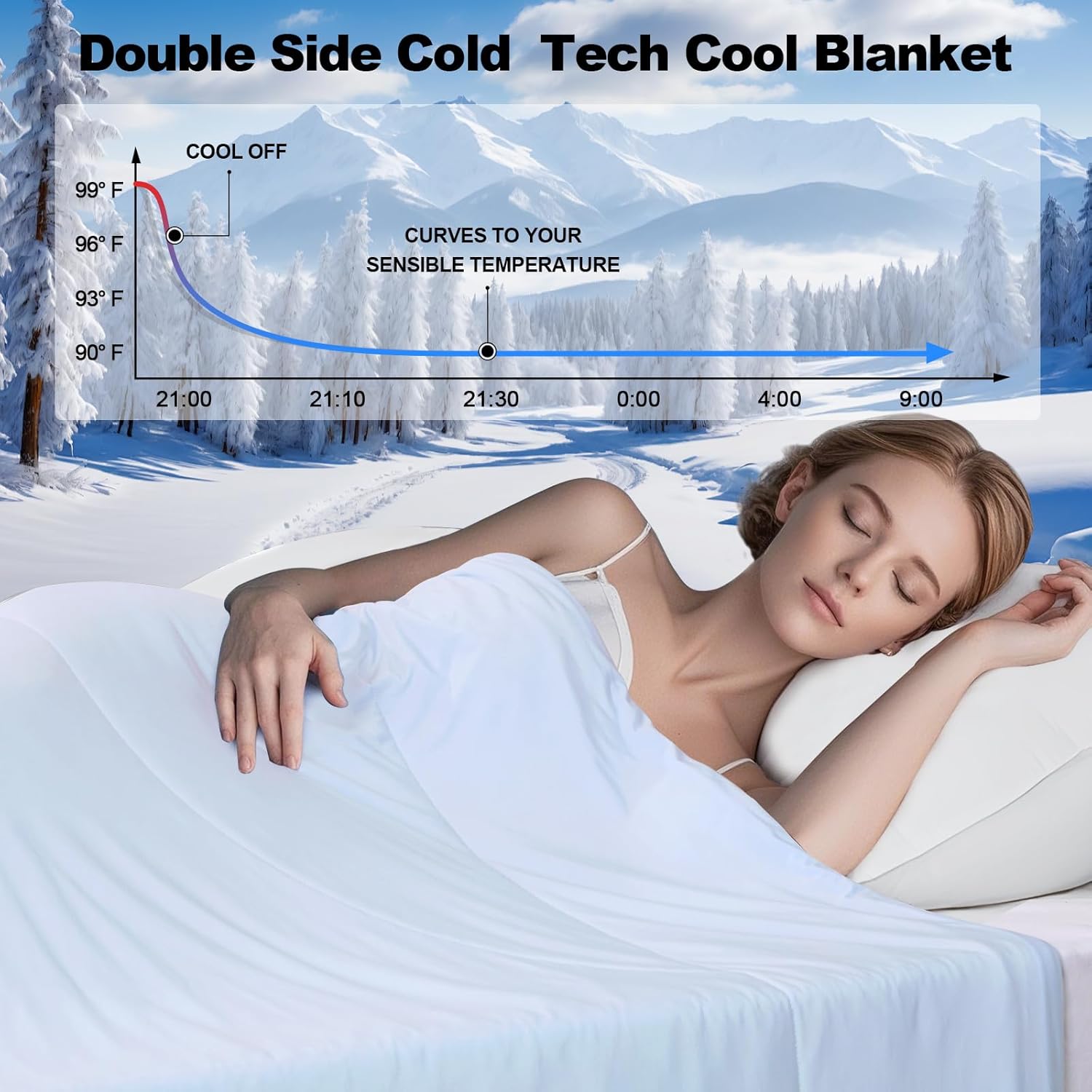 Couverture rafraîchissante Q-Max, double face, douce et respirante pour les personnes qui ont chaud la nuit