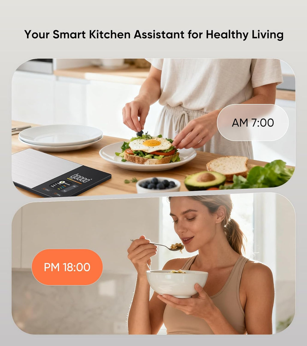 Balance nutrition intelligente : écran TFT, synchronisation avec application pour le suivi des calories et des macronutriments