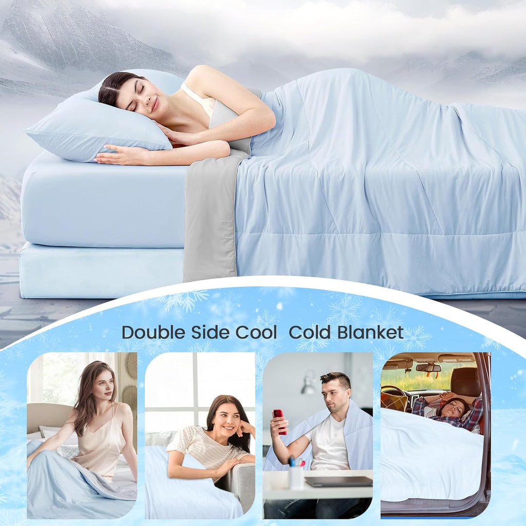 Couverture rafraîchissante Q-Max, double face, douce et respirante pour les personnes qui ont chaud la nuit
