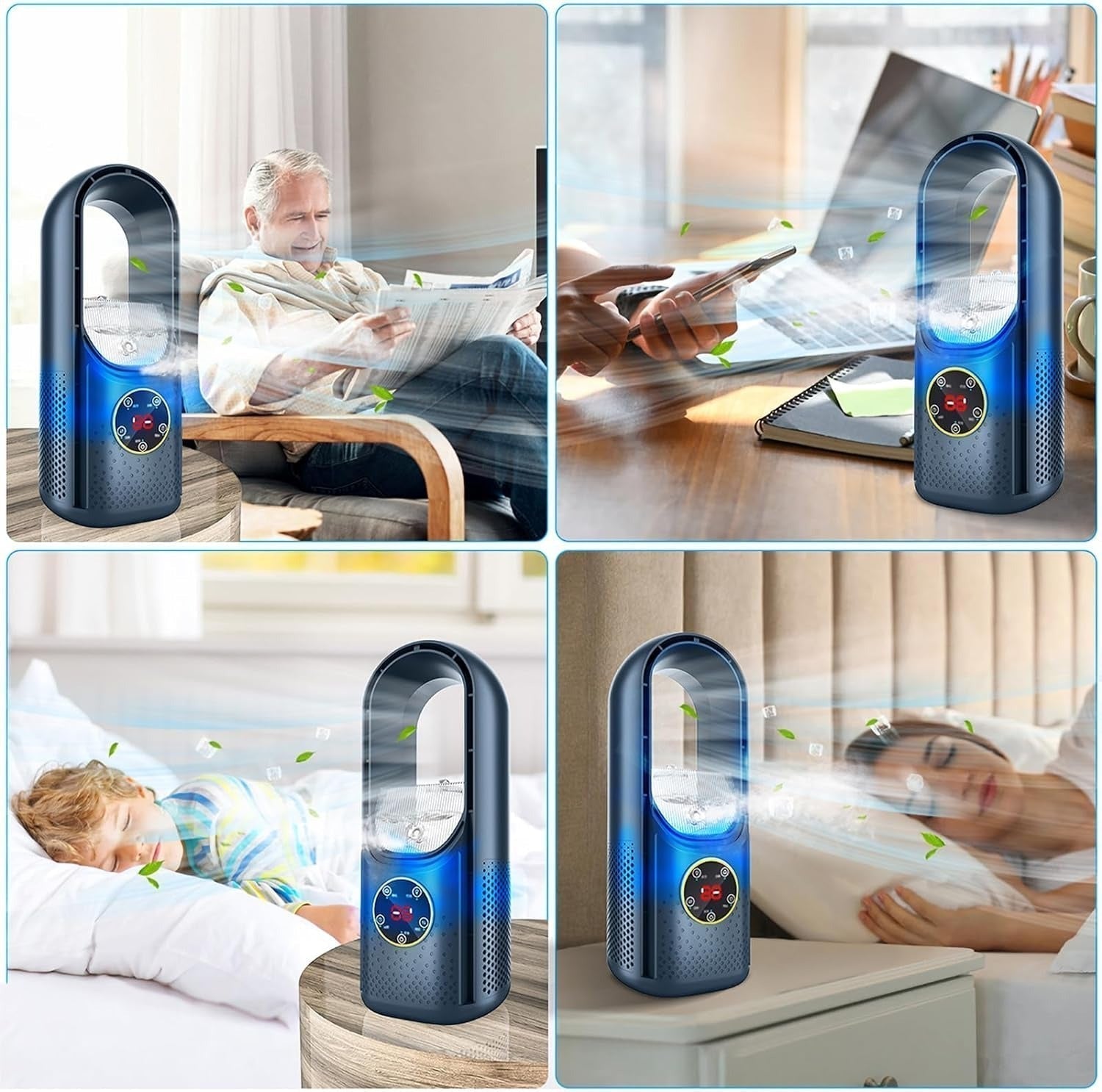 Bladeless Portable Air Conditioner | Ultra-Quiet, Ergonomic Design & Ideal for Home and Office Use | ormexis