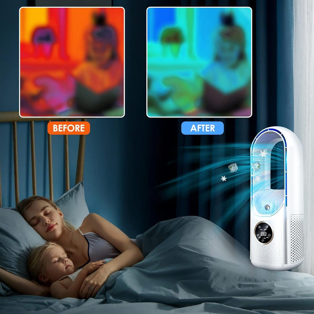 Bladeless Portable Air Conditioner | Ultra-Quiet, Ergonomic Design & Ideal for Home and Office Use | ormexis