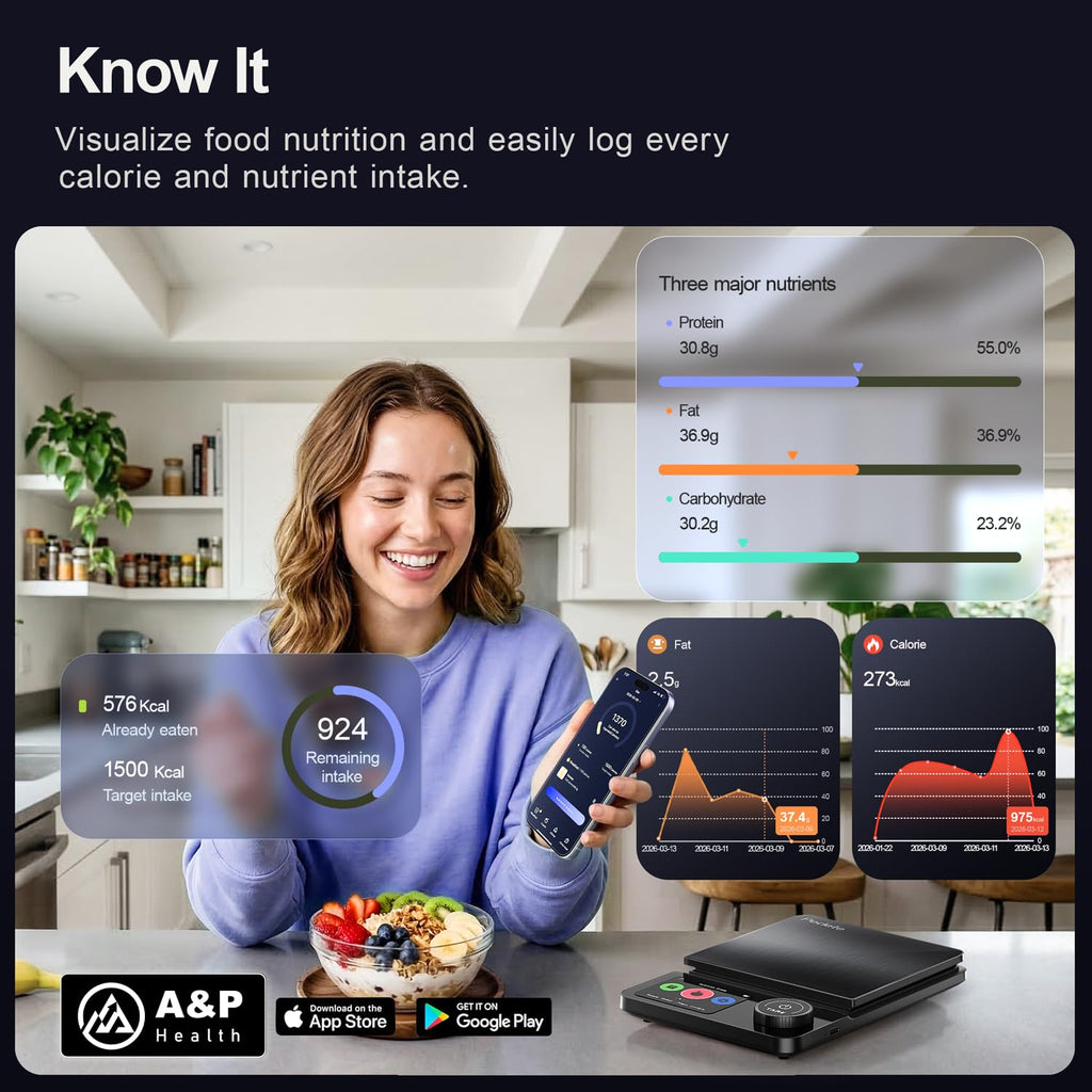 Precision Kitchen Scale With Nutritional Calculator For Digital Weight Loss Tracking