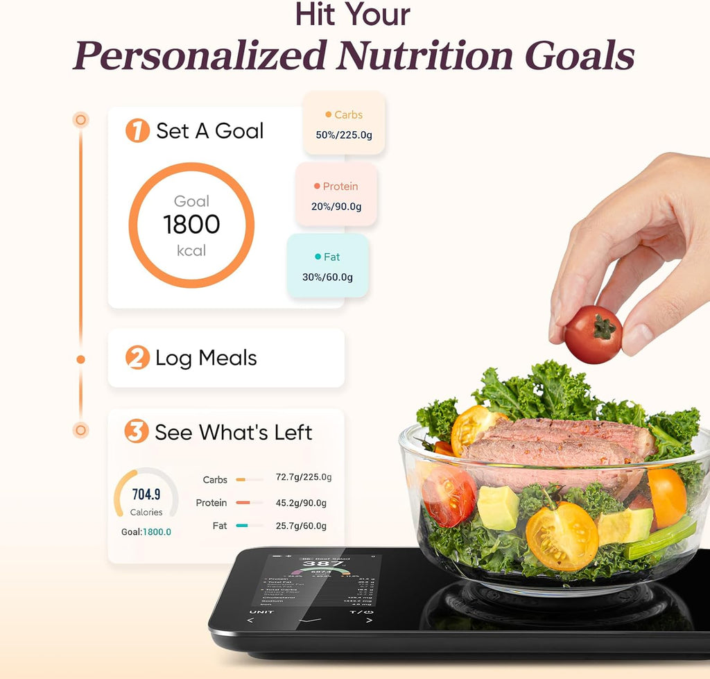 Balance de cuisine intelligente pour des données nutritionnelles précises et la préparation des repas