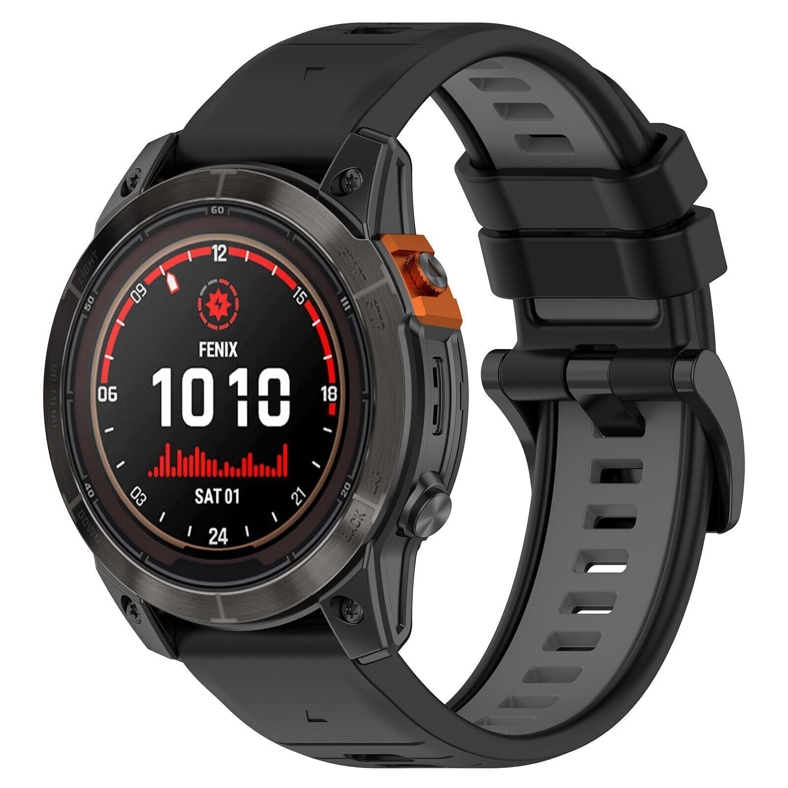 Sportovní řemínek Garmin Fenix 5/6 s přezkou černý a šedý
