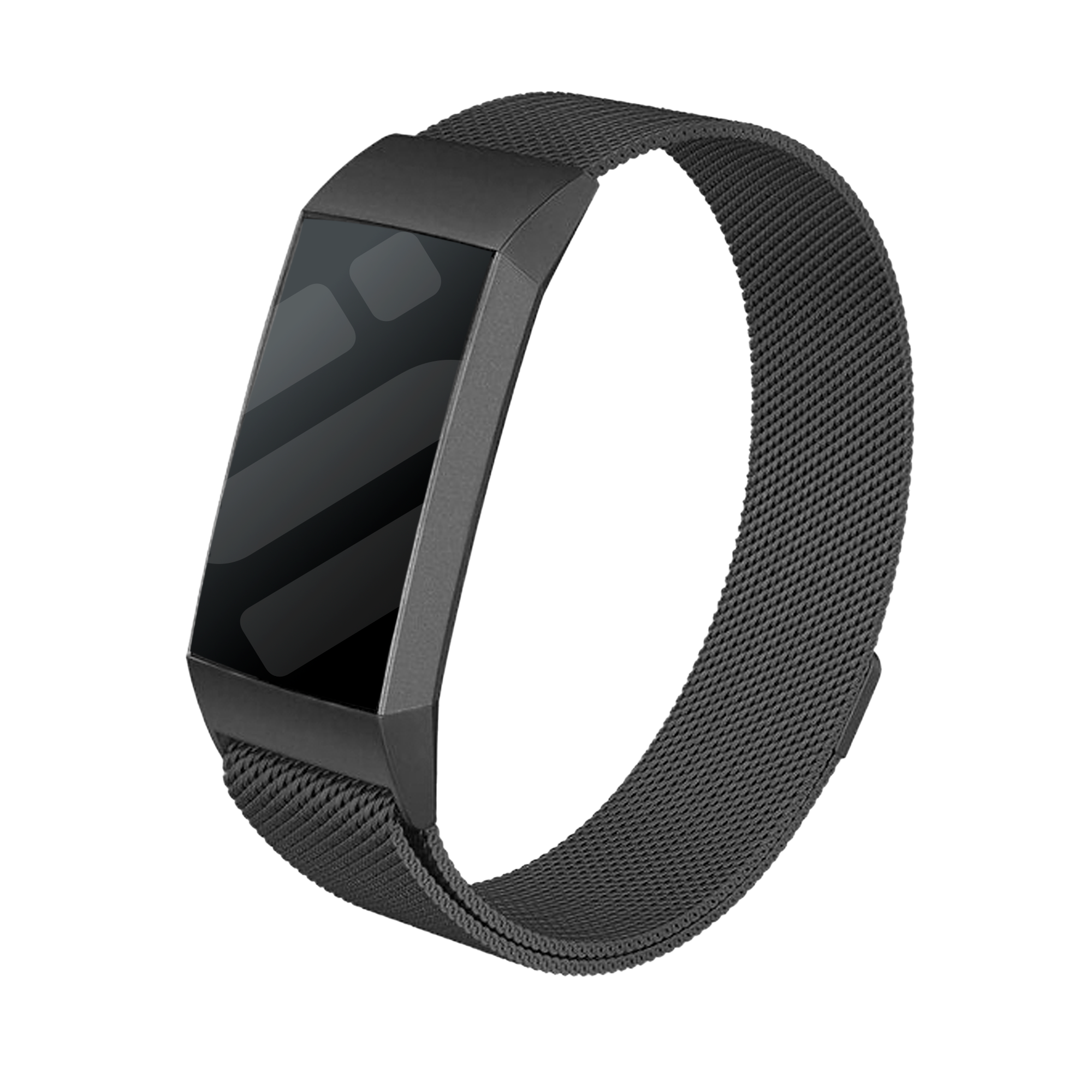 Fitbit Charge 4用ブラックミラネーゼストラップ交換用