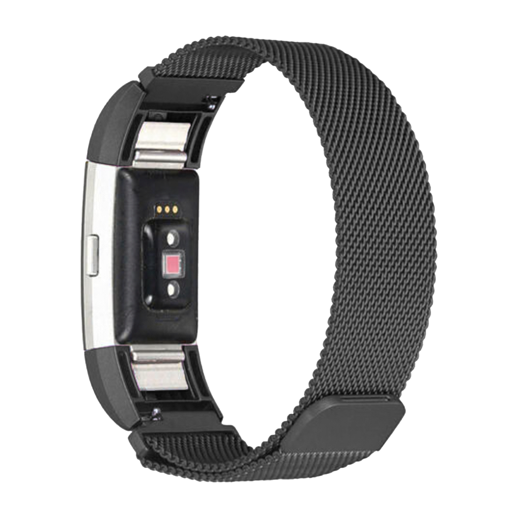 Fitbit Charge 4用ブラックミラネーゼストラップ交換用
