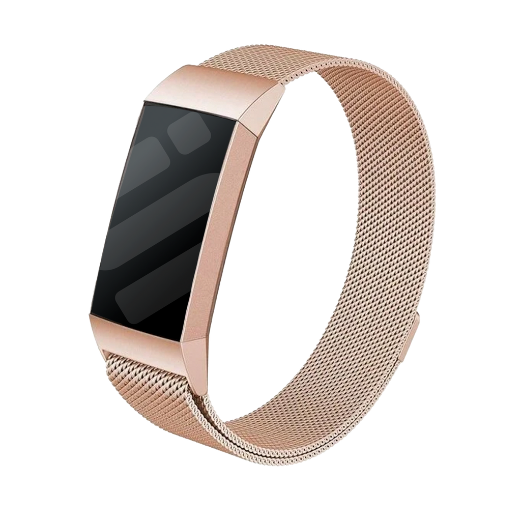 Rosaguldfarvet Milanese-rem til Fitbit Charge 4 urrem