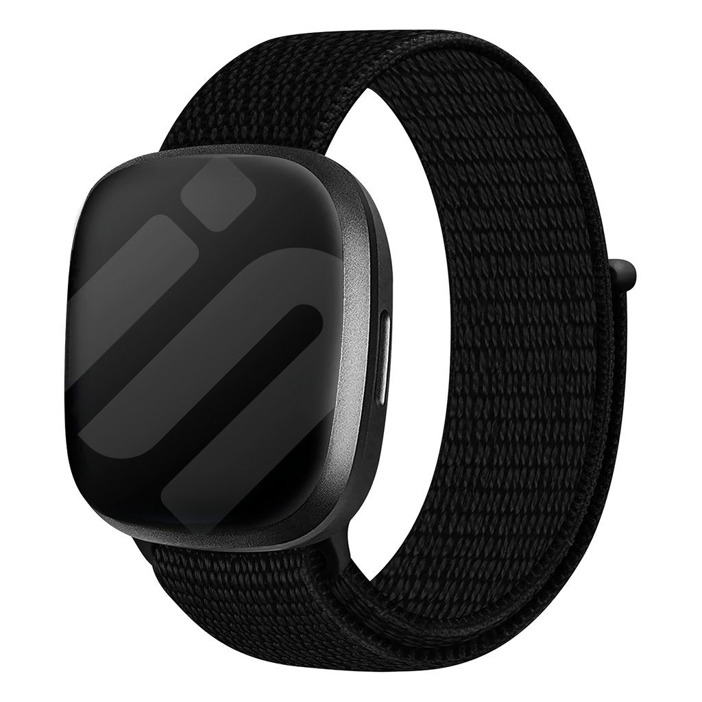 Nylon Strap Black For Fitbit Versa 3 Smartwatch Band