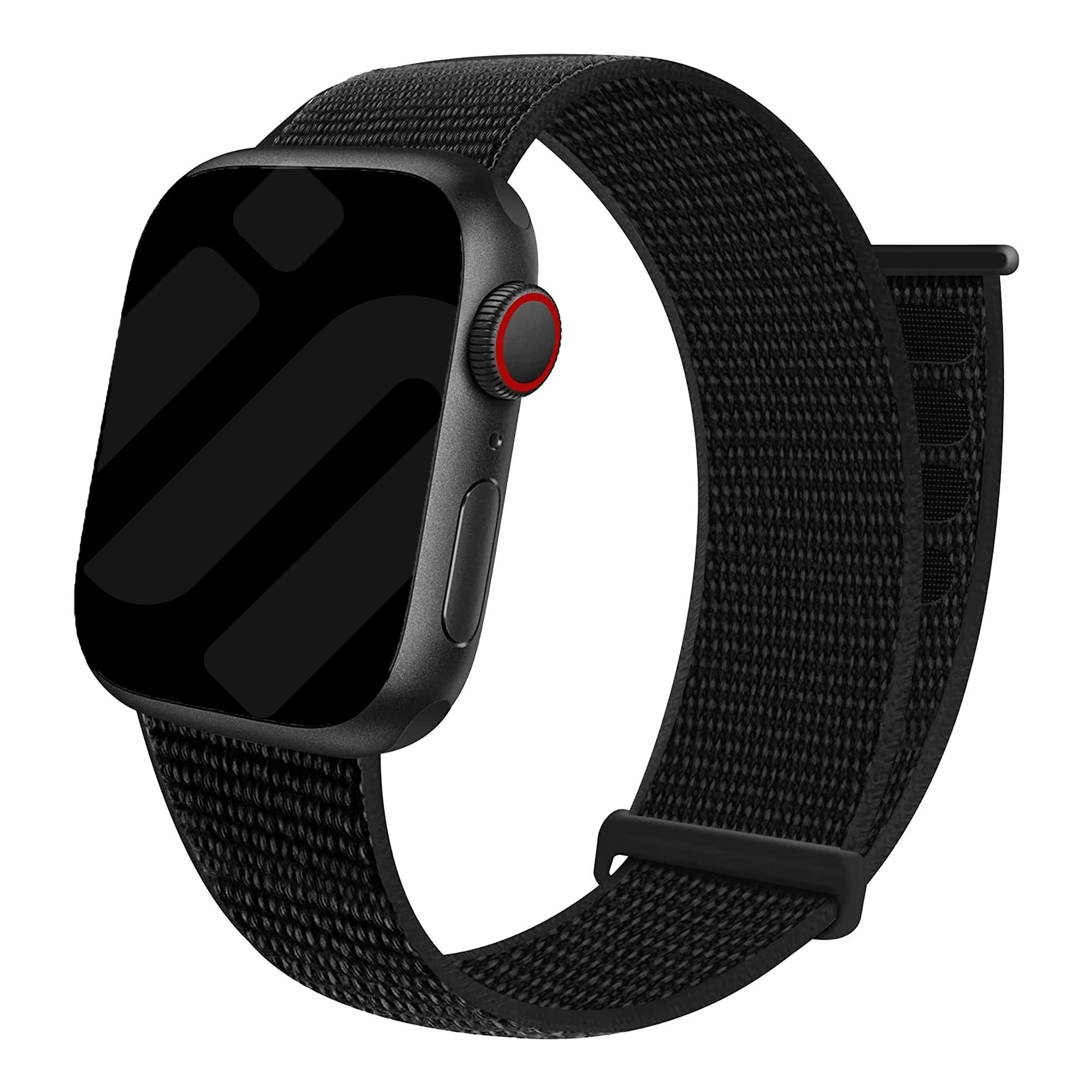 Nylonový řemínek na Apple Watch s suchým zipem, černá verze