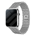 The Apple Watch Beaded Steel Band In Silver Finish