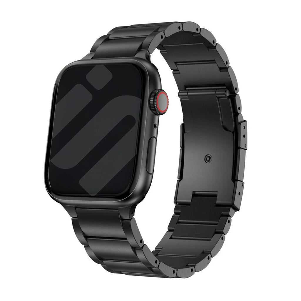 Titanarmbånd i titan med svart finish, kompatibelt med Apple Watch
