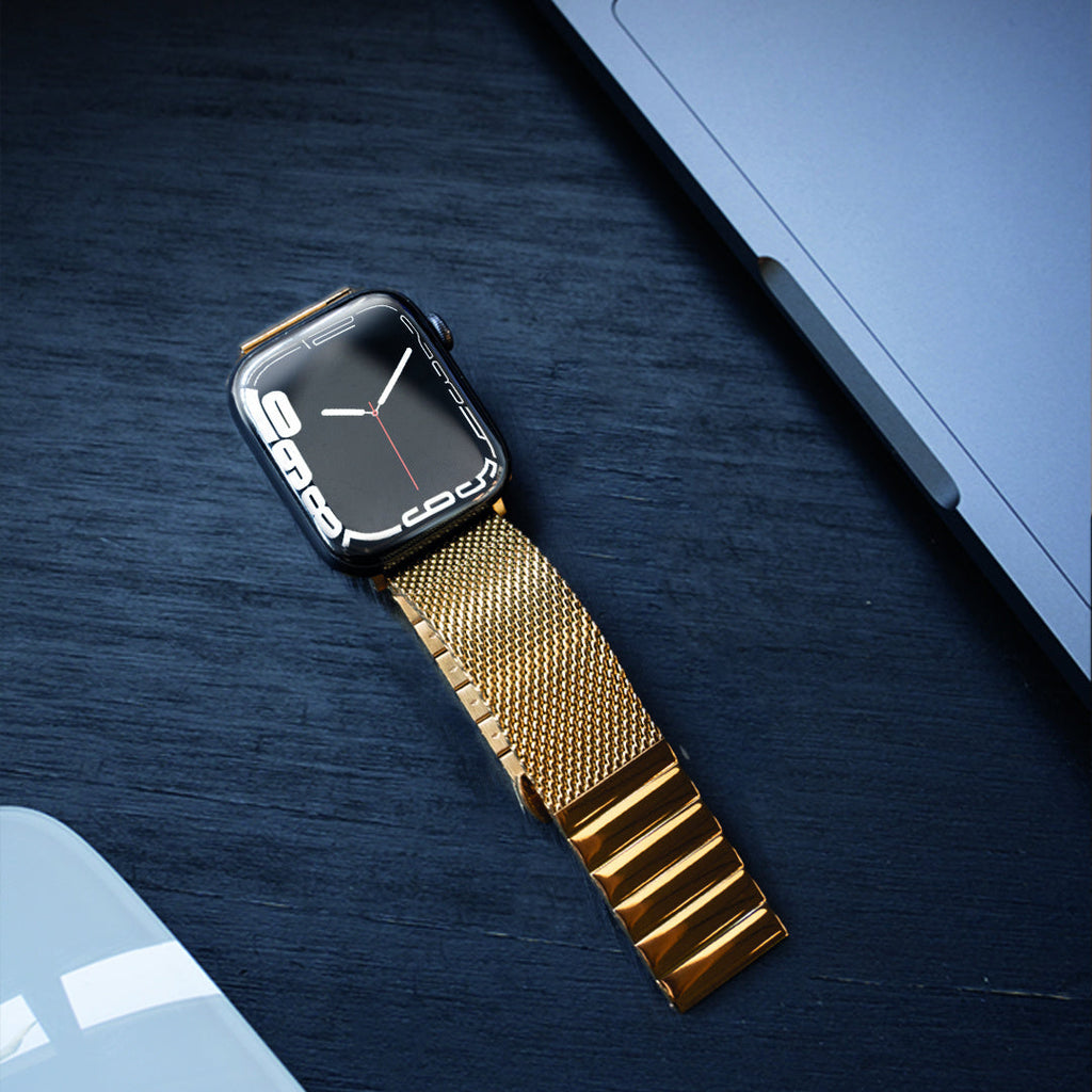 Apple Watch zlatý náramek z nerezové oceli Milanese Premium Edition