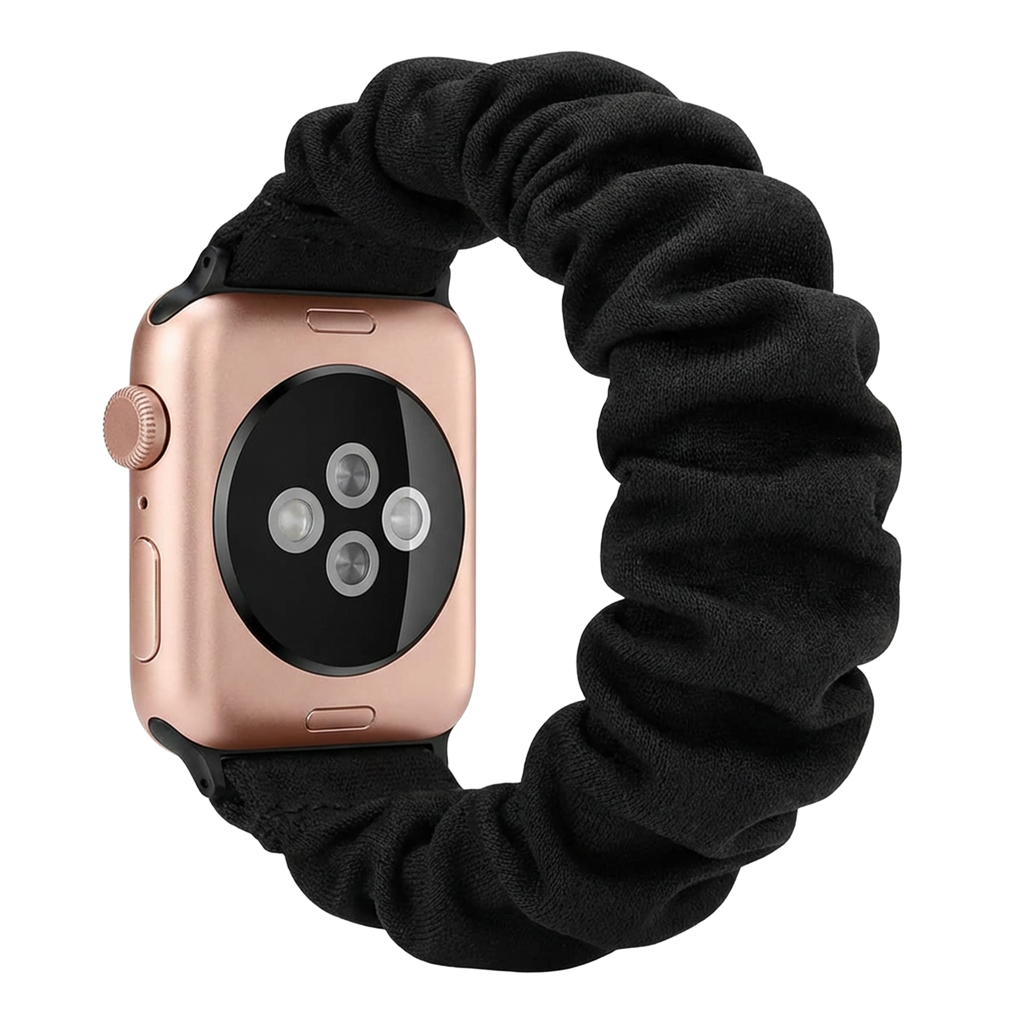 Černý elastický řemínek Apple Watch bez přezky