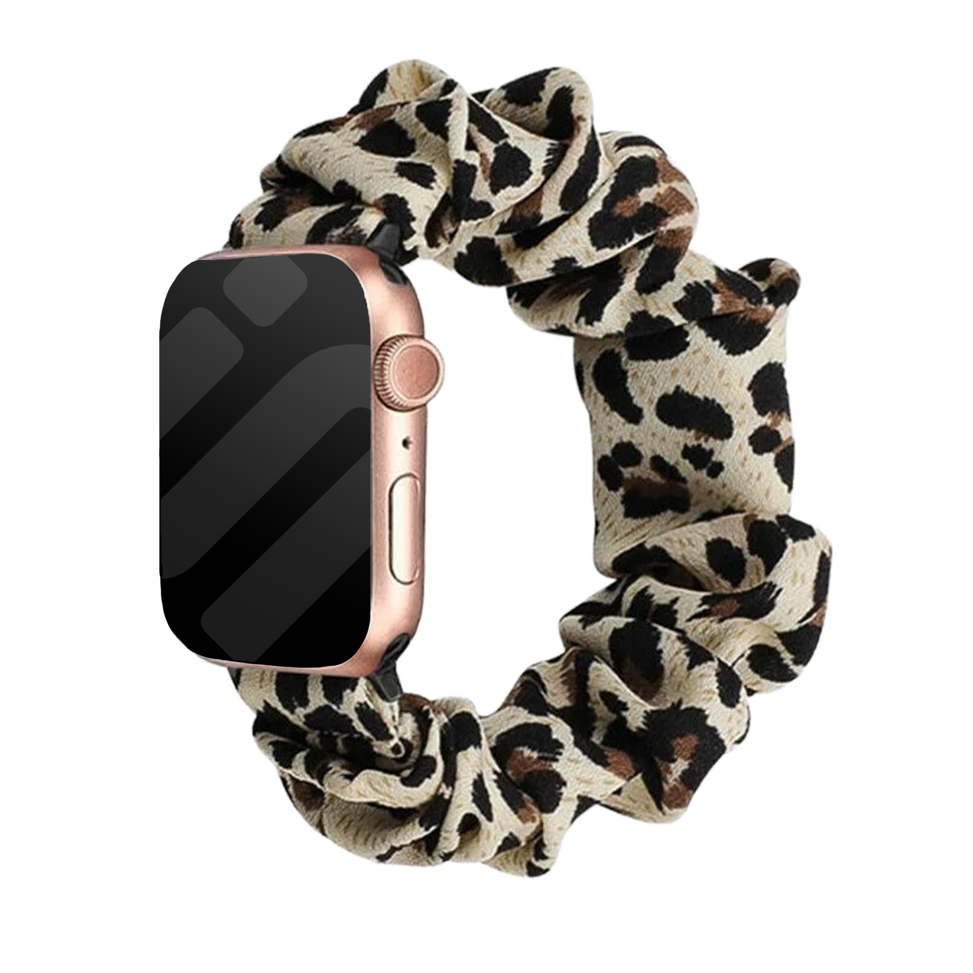 Apple Watch Luxury Scrunchie Accessory With Leopard Pattern