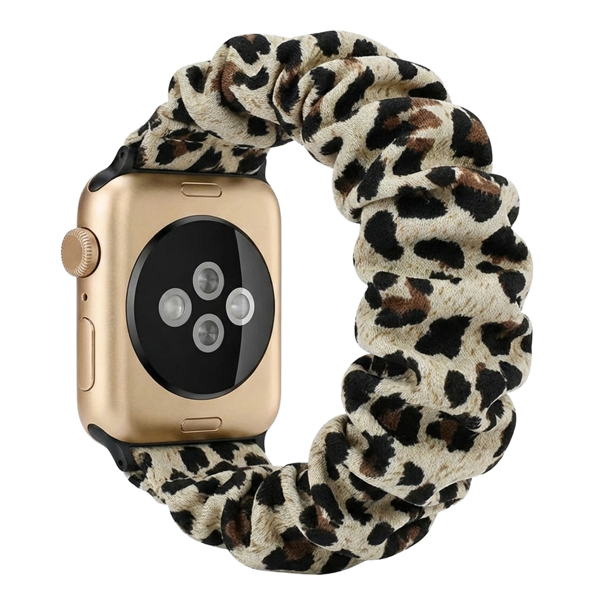 Apple Watch Luxury Scrunchie Accessory With Leopard Pattern