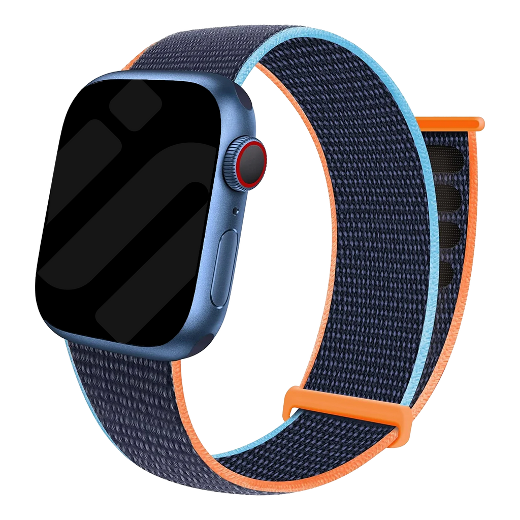 Classic Apple Watch Nylon Strap Loop In Dark Blue Shade