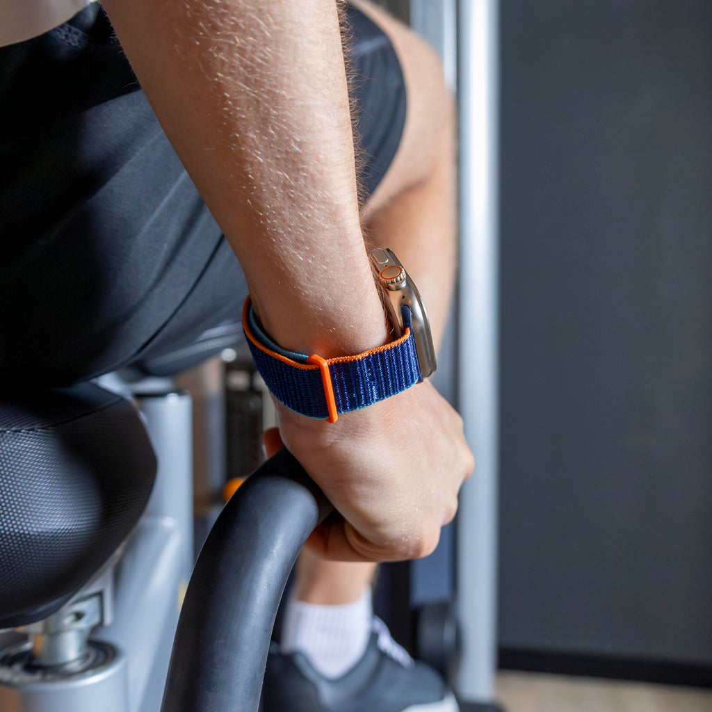 Classic Apple Watch Nylon Strap Loop In Dark Blue Shade