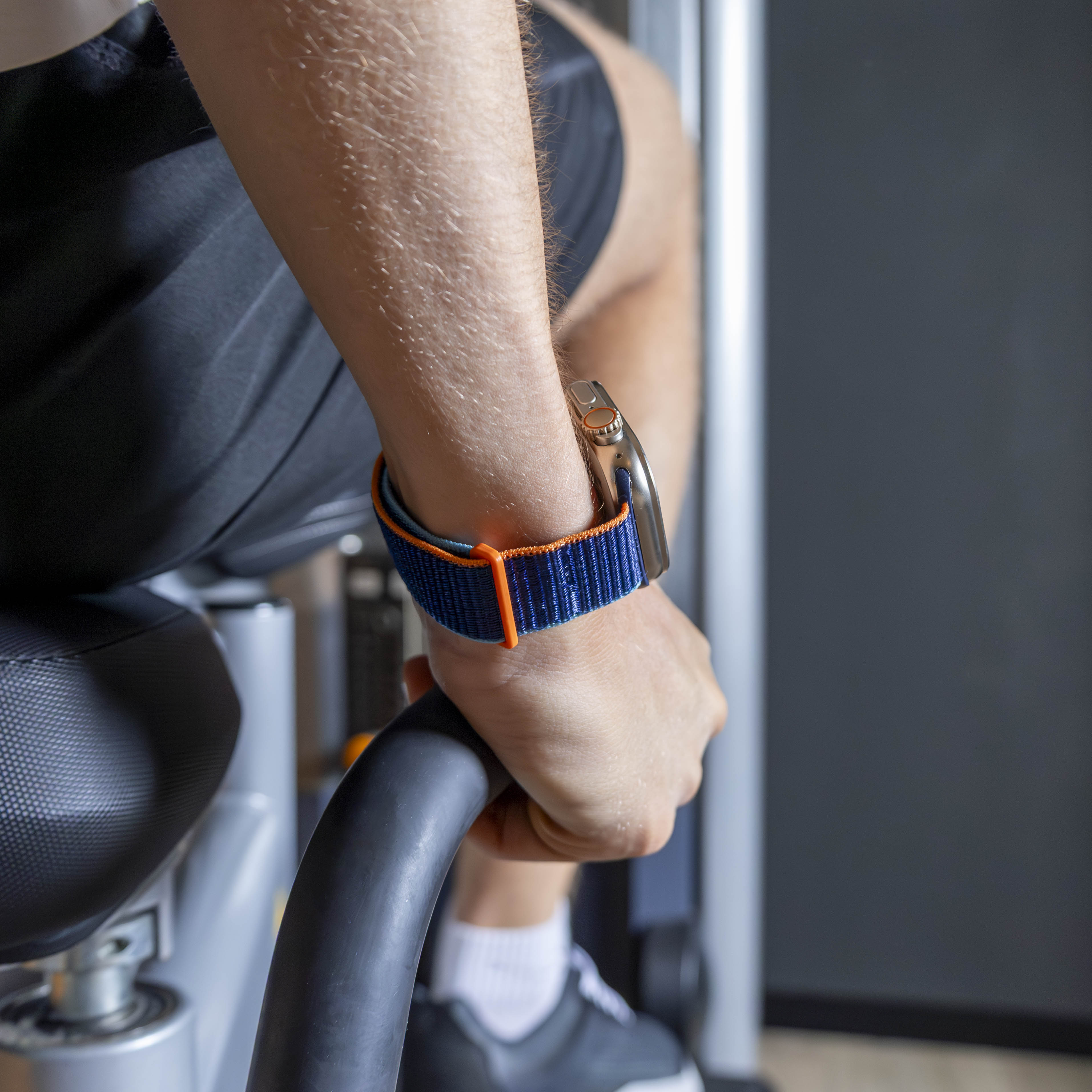 Classic Apple Watch Nylon Strap Loop In Dark Blue Shade