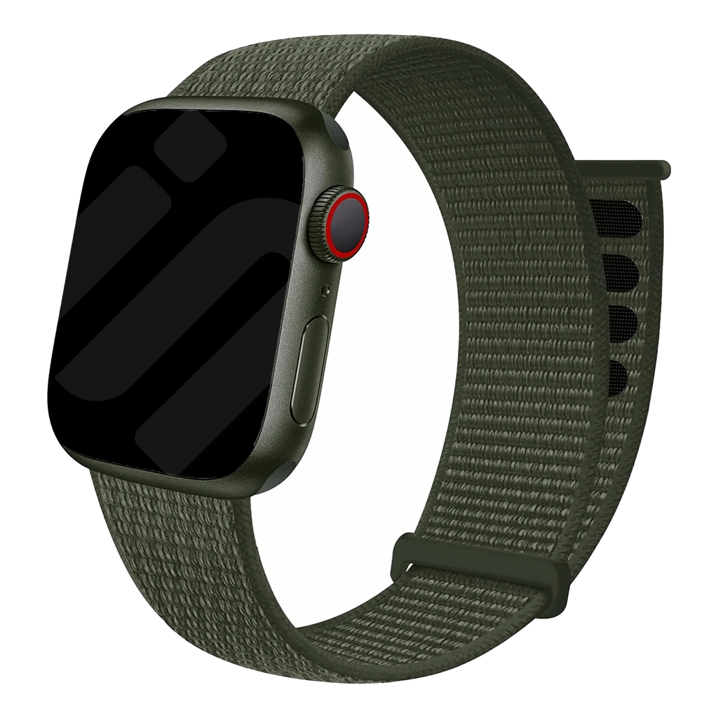 Řemínek Apple Watch Loop z měkkého nylonu v barvě armádní zelené
