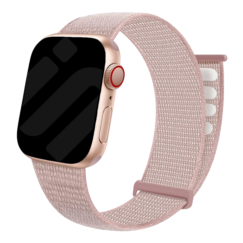 Apple Watch lys rosa nylonrem med fargefinish