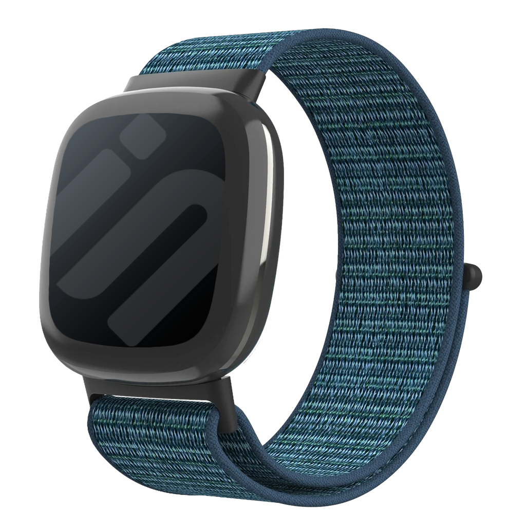 Blaues Nylon-Uhrenarmband für Fitbit Versa 4 Smartwatch