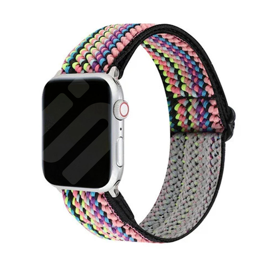Pestrý elastický pásek s proužky pro Apple Watch pro celodenní pohodlí