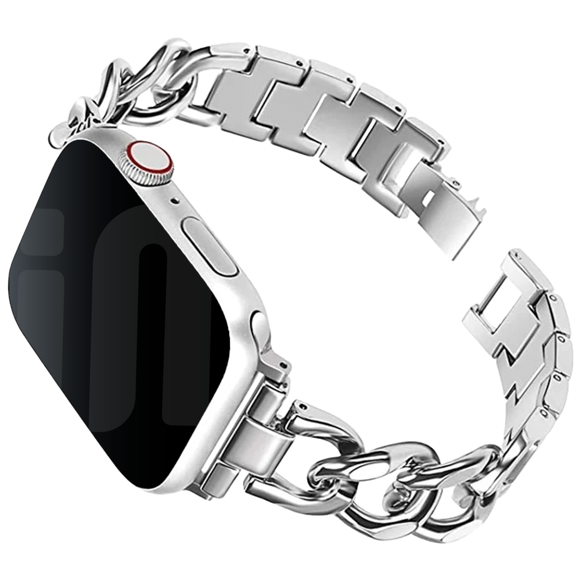 Apple Watch Silver Chain Strap Steel Compatible Band