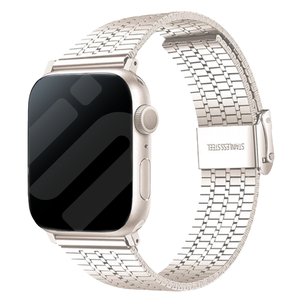 Apple Watch Cinturino in Acciaio Inossidabile Finitura Starlight Accessorio Premium
