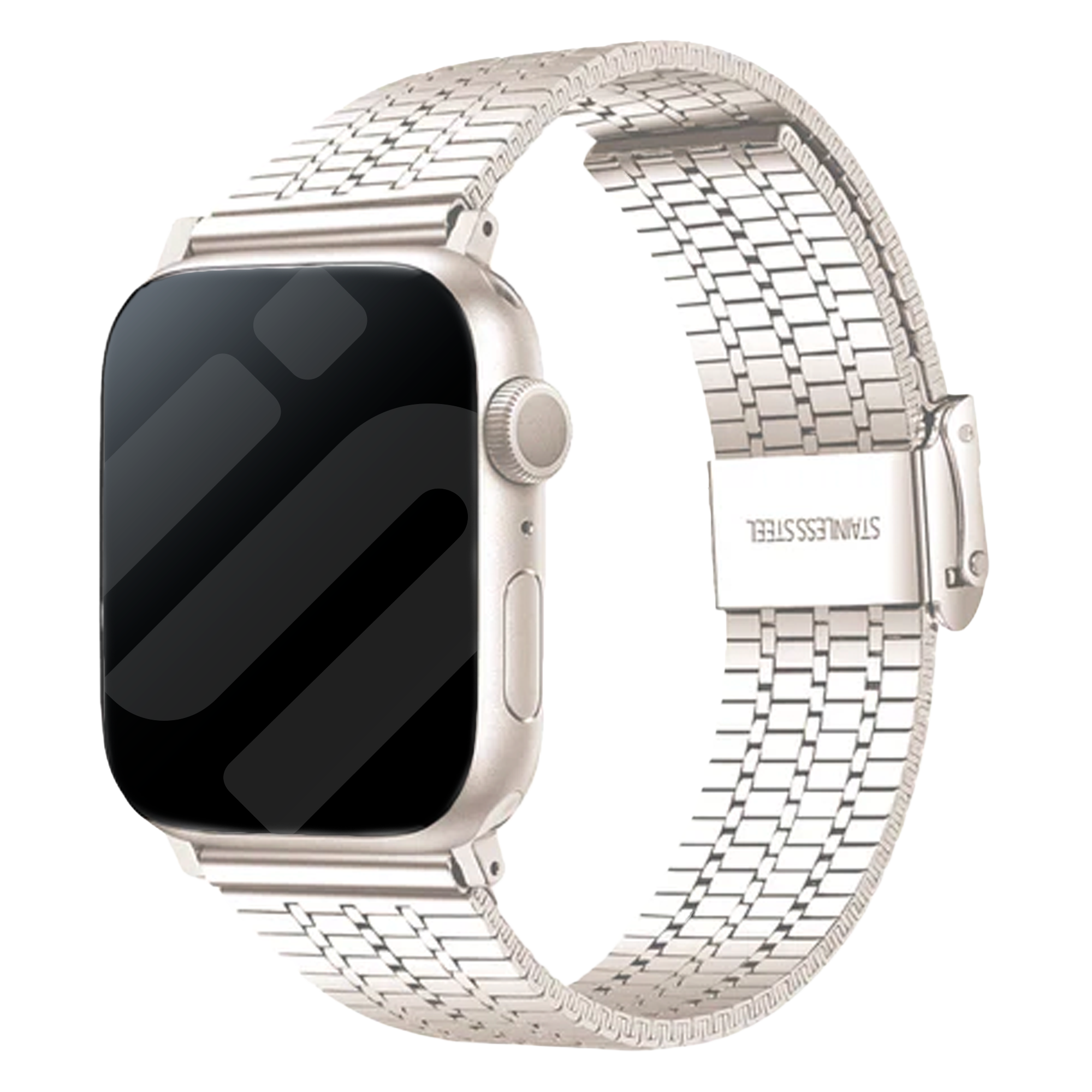 Apple Watch Cinturino in Acciaio Inossidabile Finitura Starlight Accessorio Premium