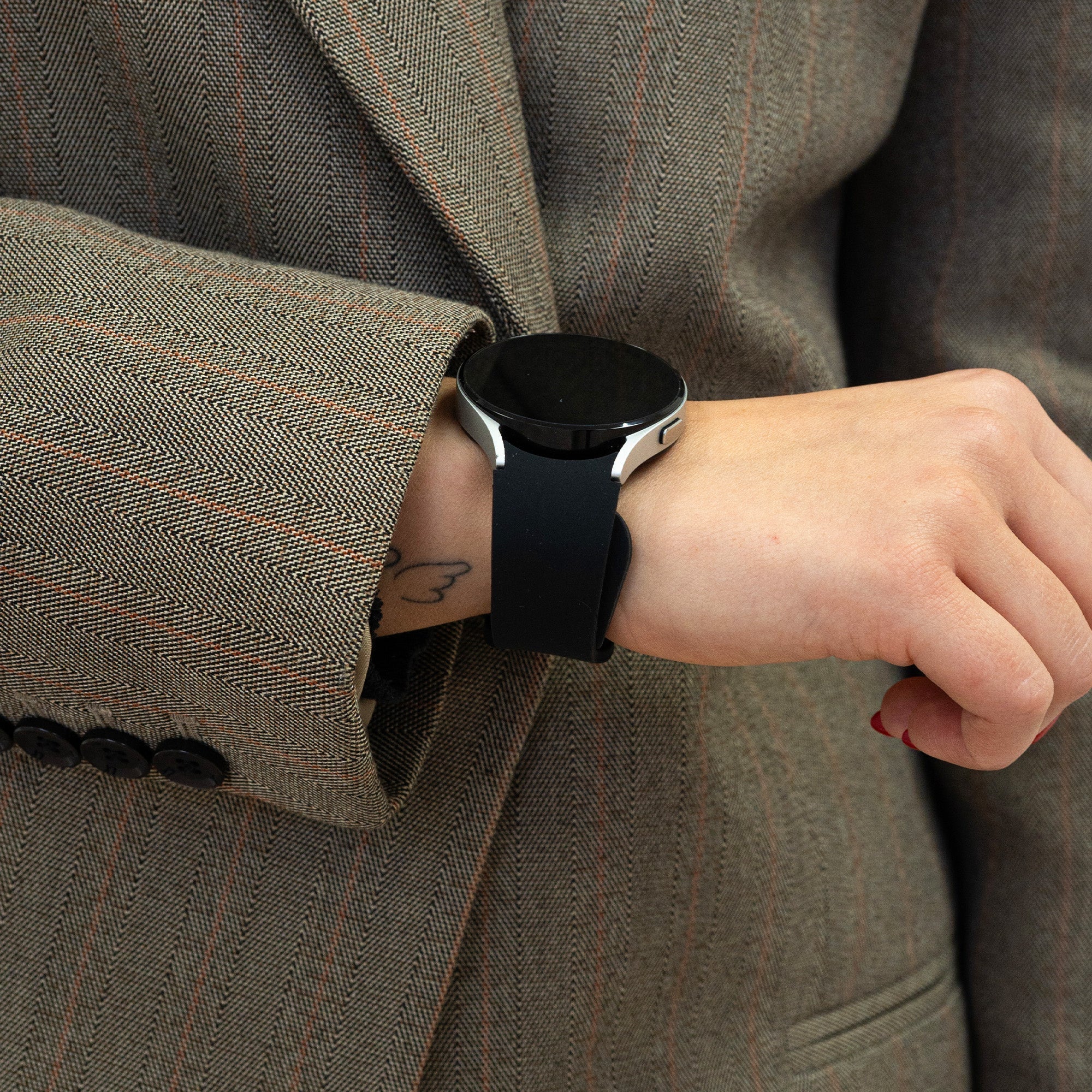 Curea neagră din silicon pentru Samsung Galaxy Watch 6 40mm cu sistem de prindere rapidă