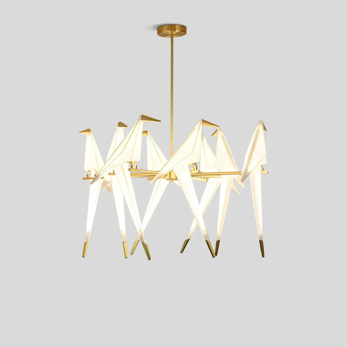 Elegant Dining Room Chandelier With Paper Crane Birds