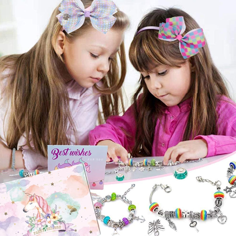 NovaJoy Girls Charm Bracelet Craft Kit For Creative Fun