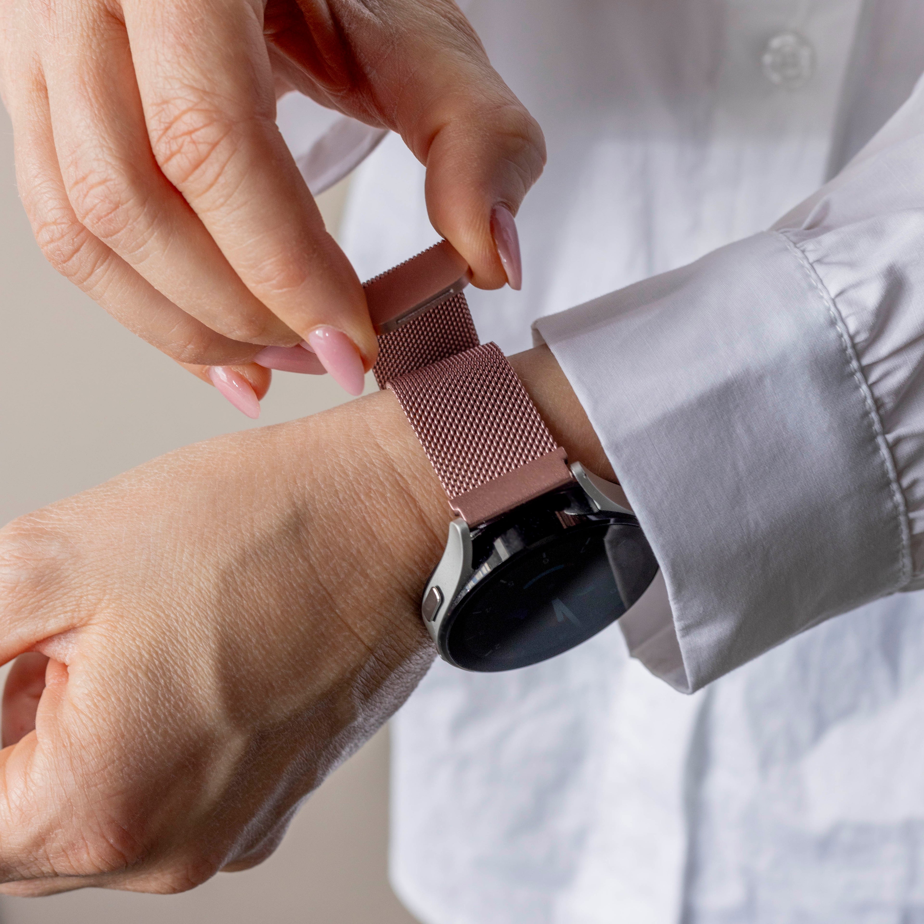 Pink Milanese Strap For Samsung Galaxy Watch Active