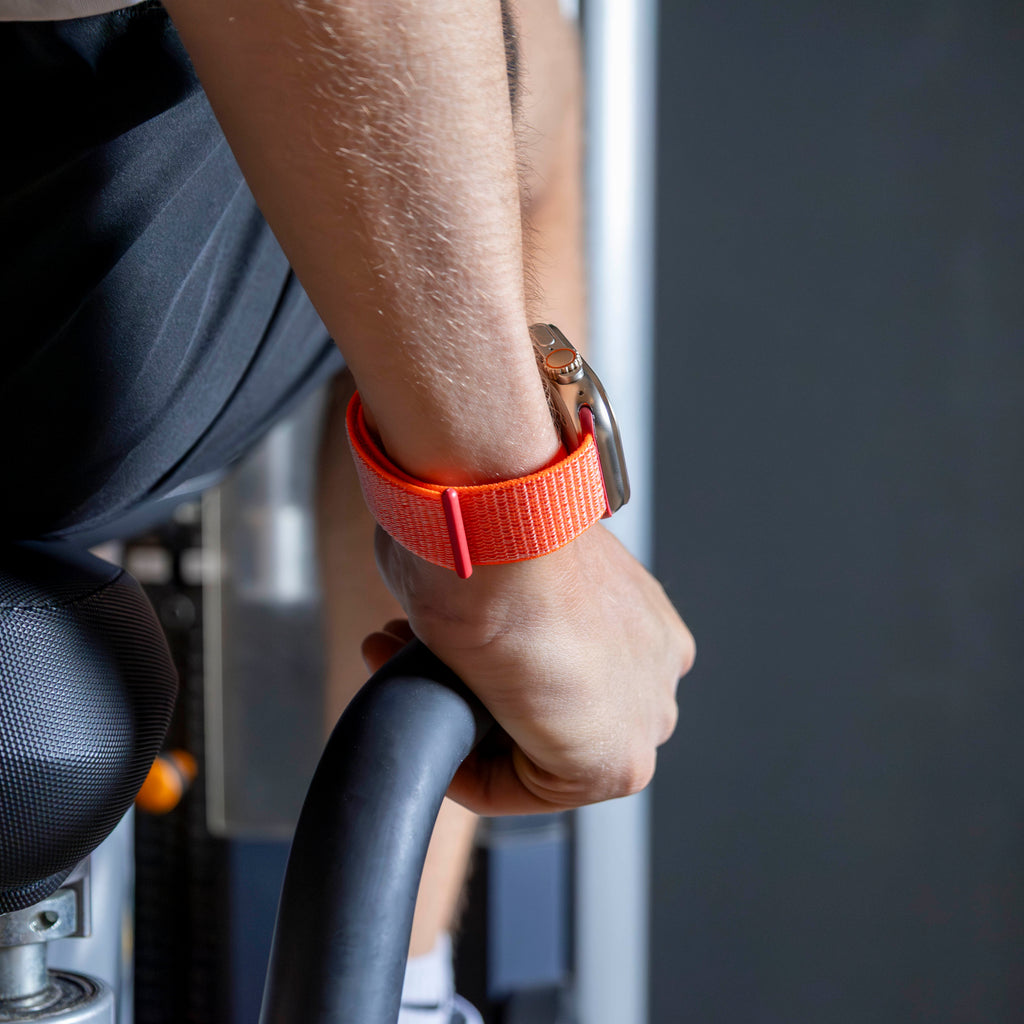 Apple Watch oranje nylon band accessoire voor horloge