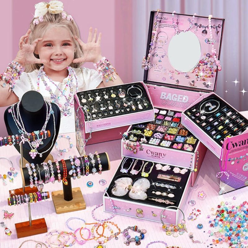 NovaJoy Girls Charm Bracelet Craft Kit For Creative Fun