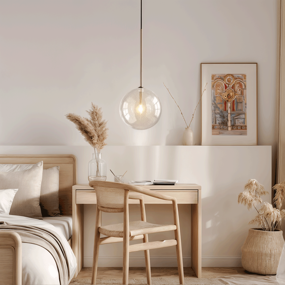 Suspensions en globe de verre pour cuisines et chambres modernes