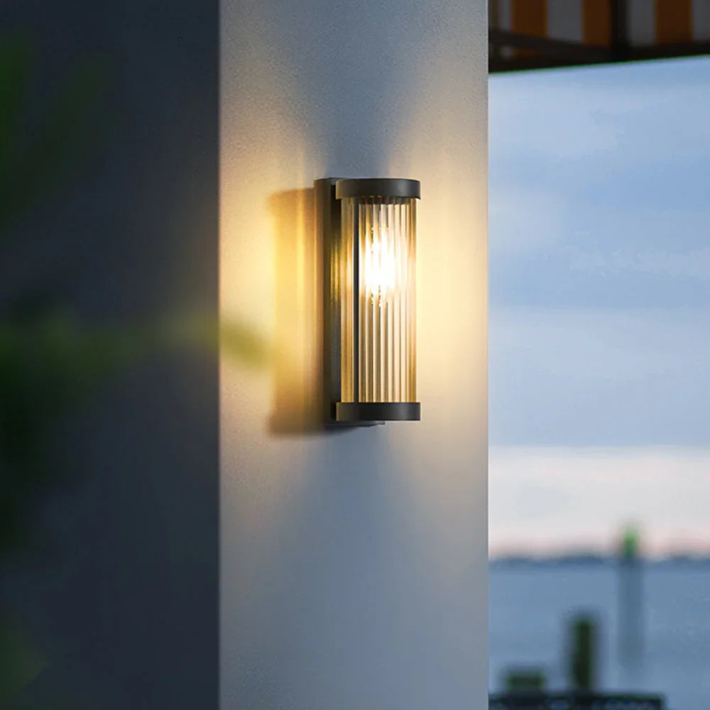 Ribbed Cylinder Outdoor Wall Light | Ormexis