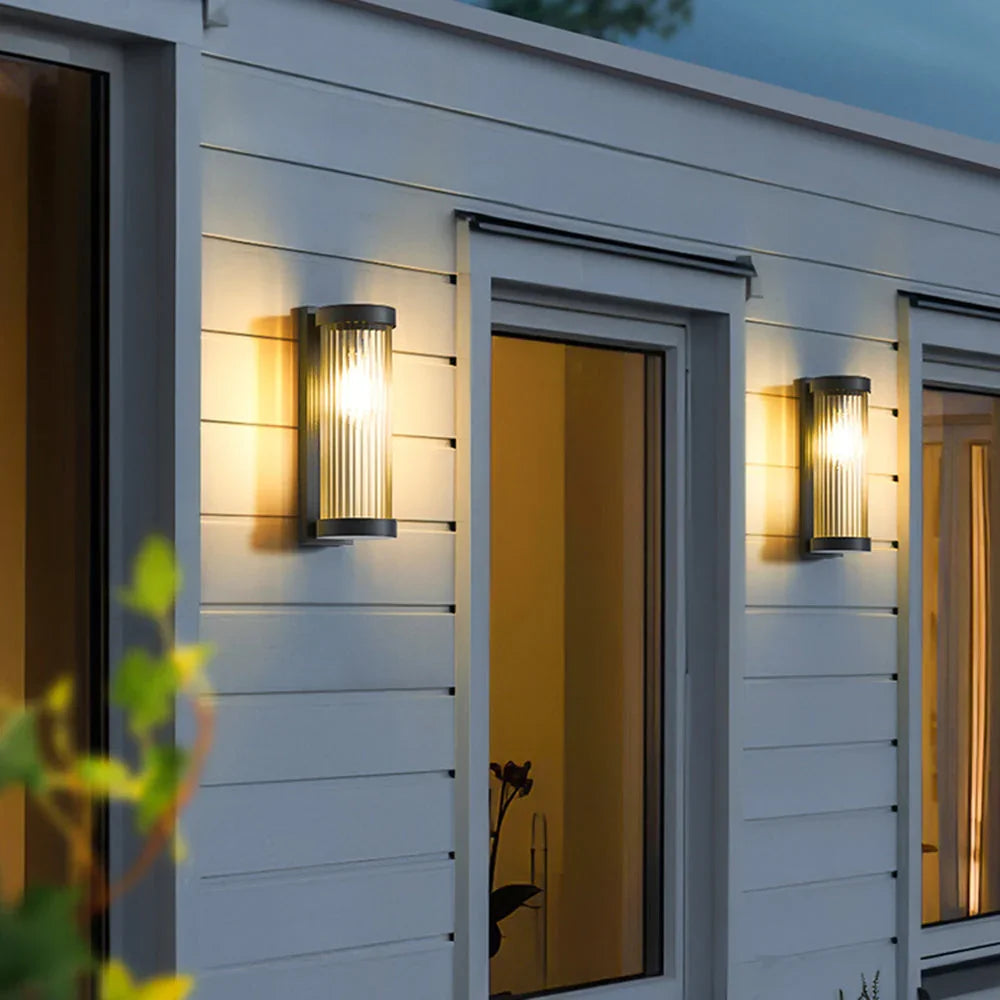 Ribbed Cylinder Outdoor Wall Light | Ormexis