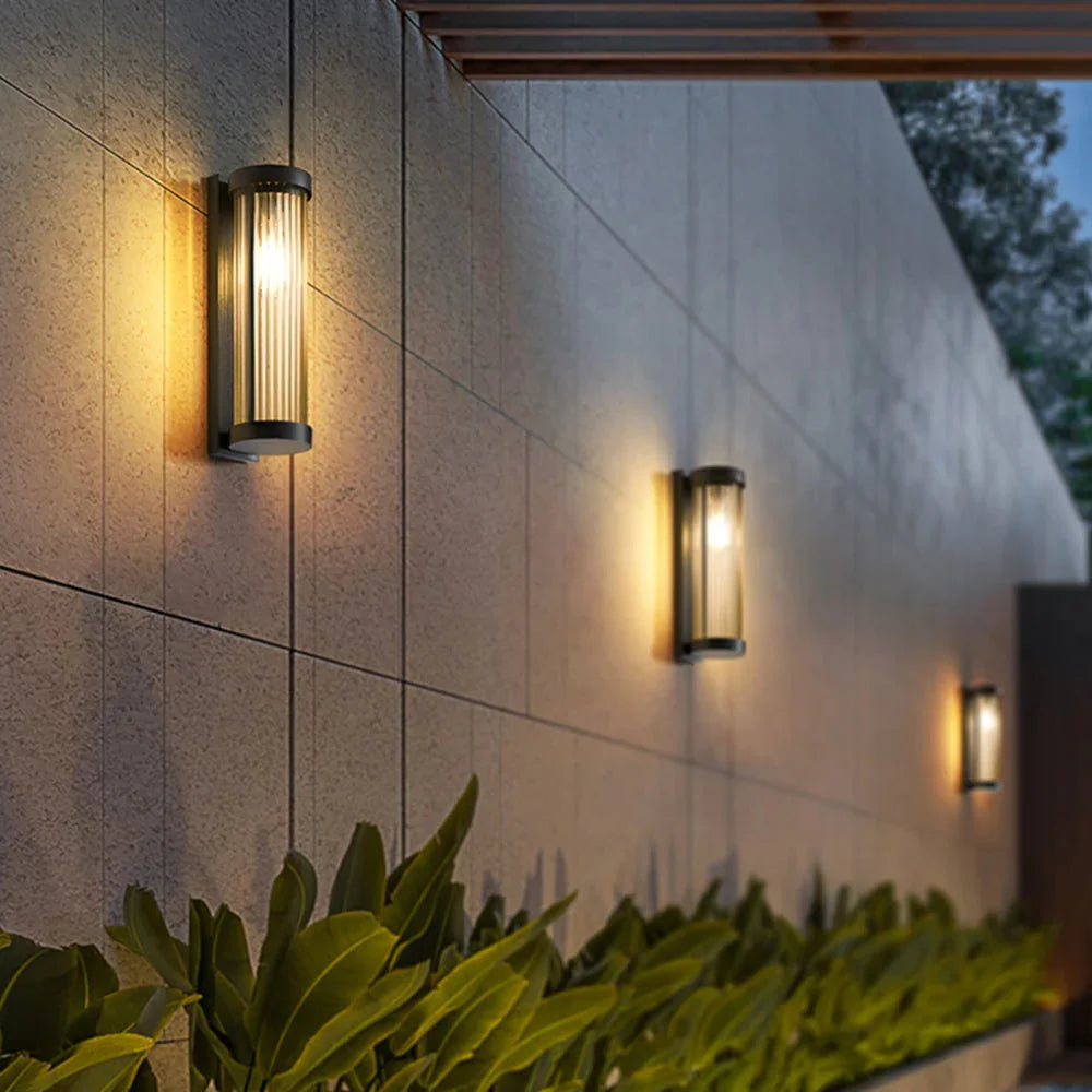 Ribbed Cylinder Outdoor Wall Light | Ormexis