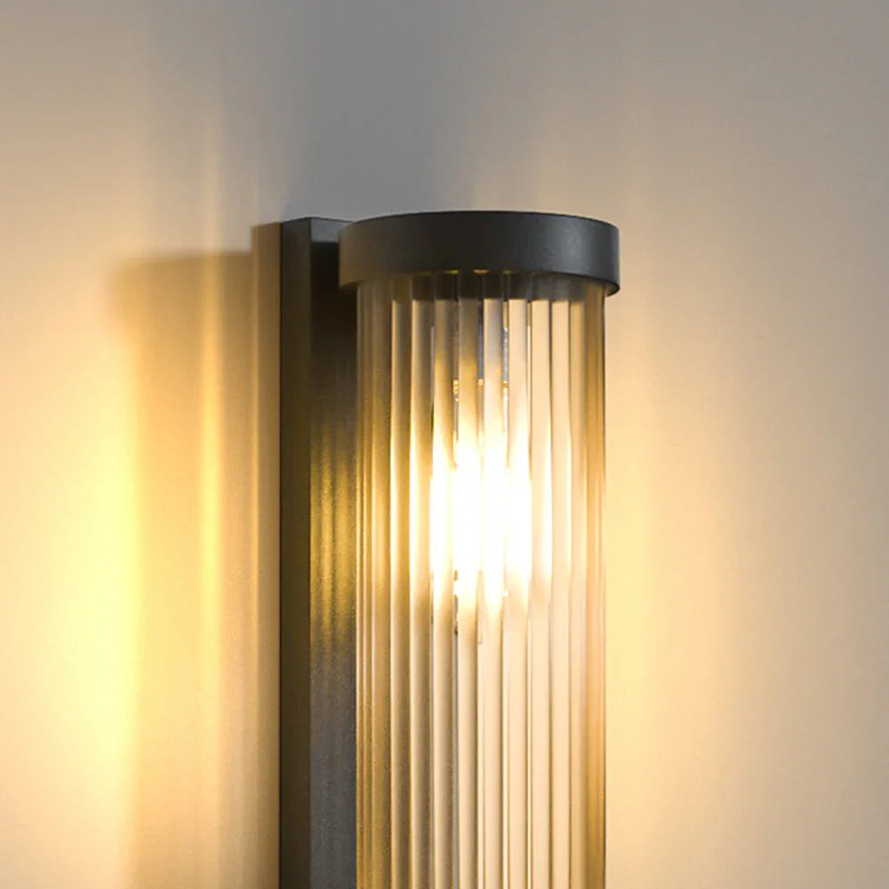 Ribbed Cylinder Outdoor Wall Light | Ormexis