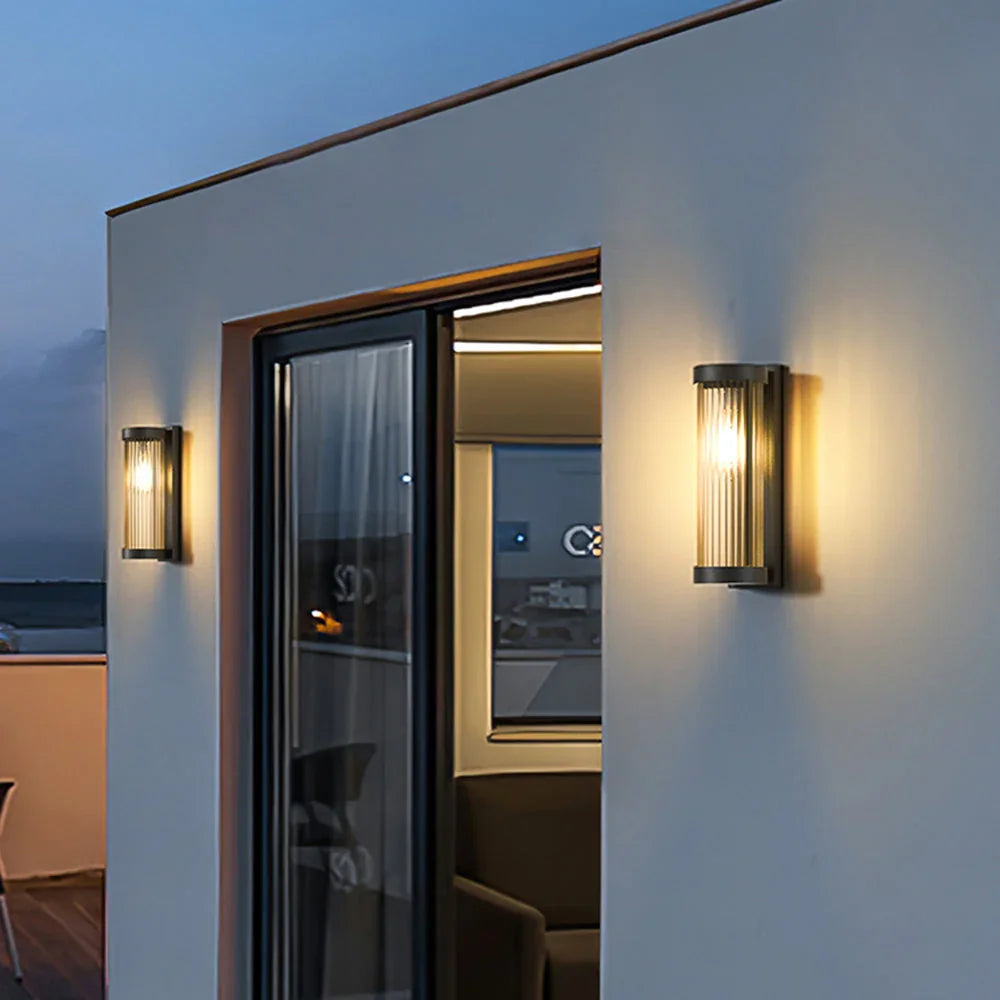 Ribbed Cylinder Outdoor Wall Light | Ormexis