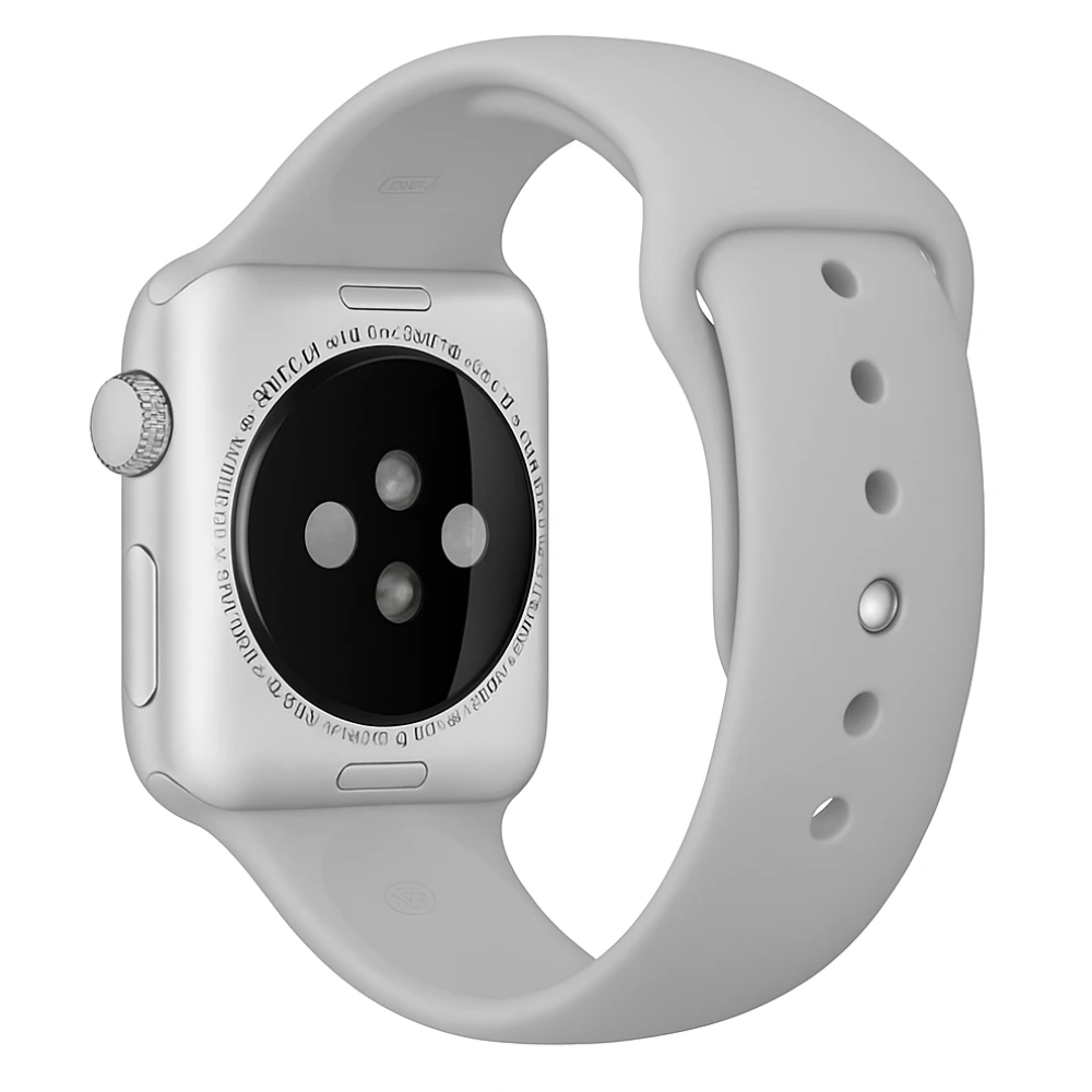 Šedý silikonový řemínek kompatibilní s Apple Watch, odolný a lehký pásek