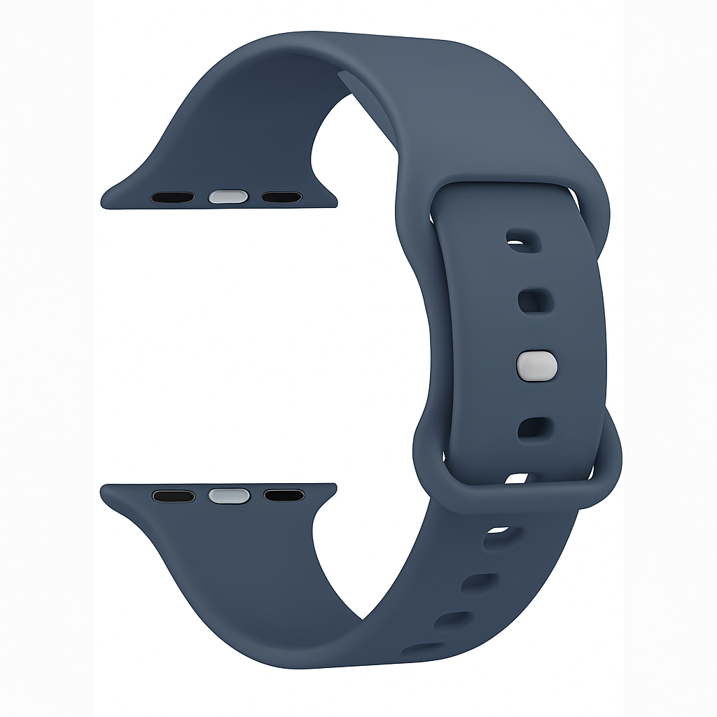 Szary niebieski pasek silikonowy do Apple Watch w klasycznym stylu