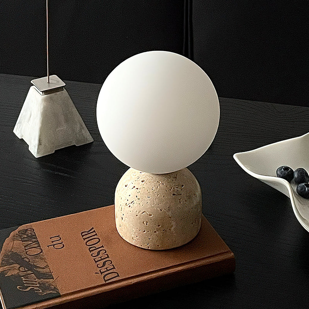 Carrara-marmeren globe-tafellamp | Ormexis