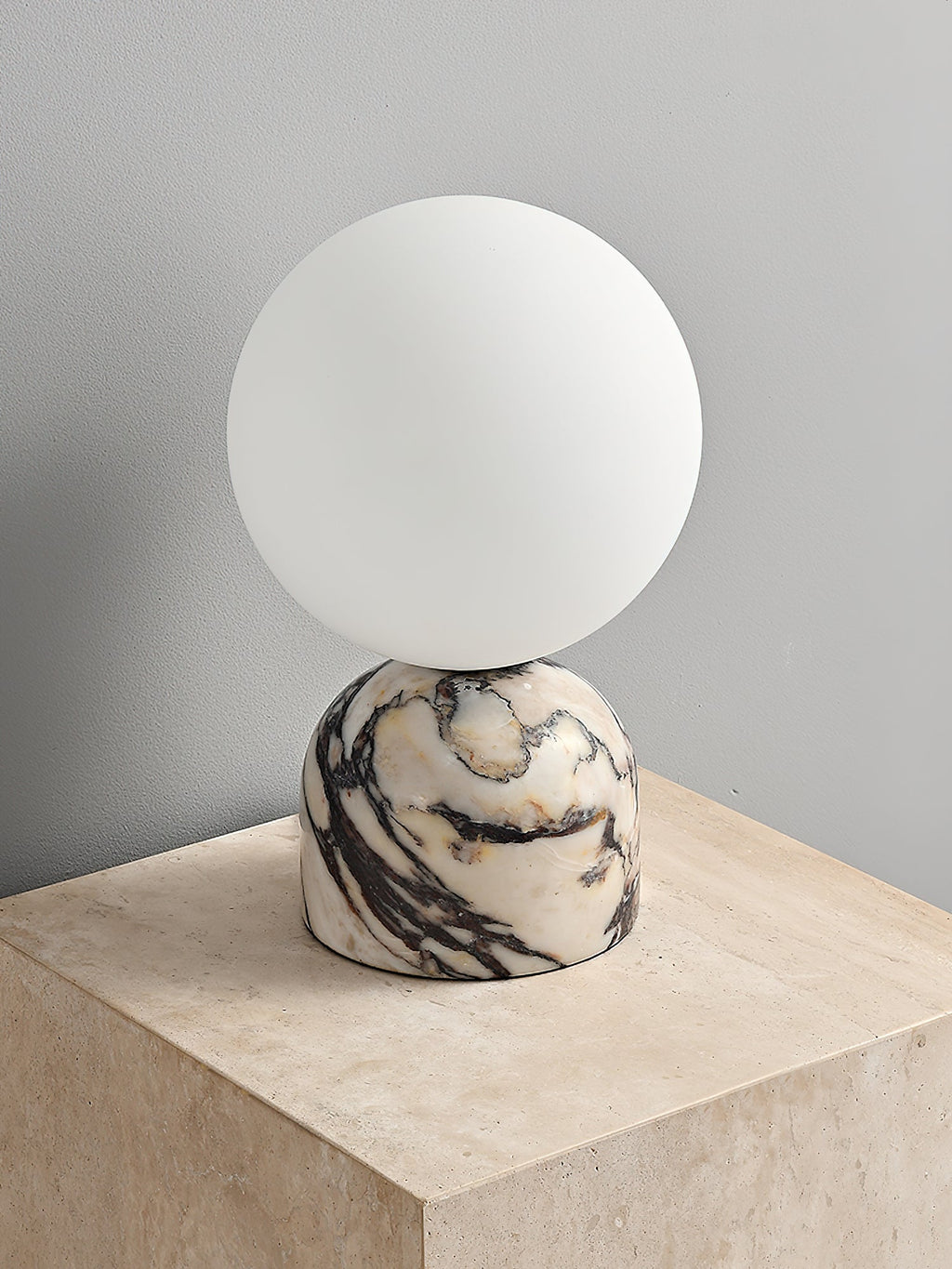 Carrara-marmeren globe-tafellamp | Ormexis