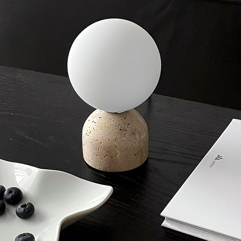 Carrara-marmeren globe-tafellamp | Ormexis